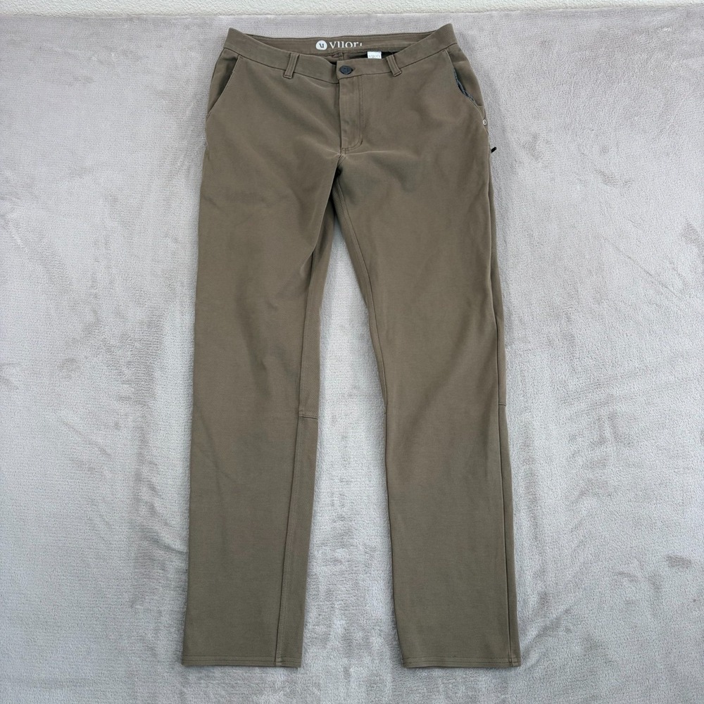 Vuori Everything Chino Pants Men 32x31 Olive Stretch‎ Knit Athletic Fit Cargo